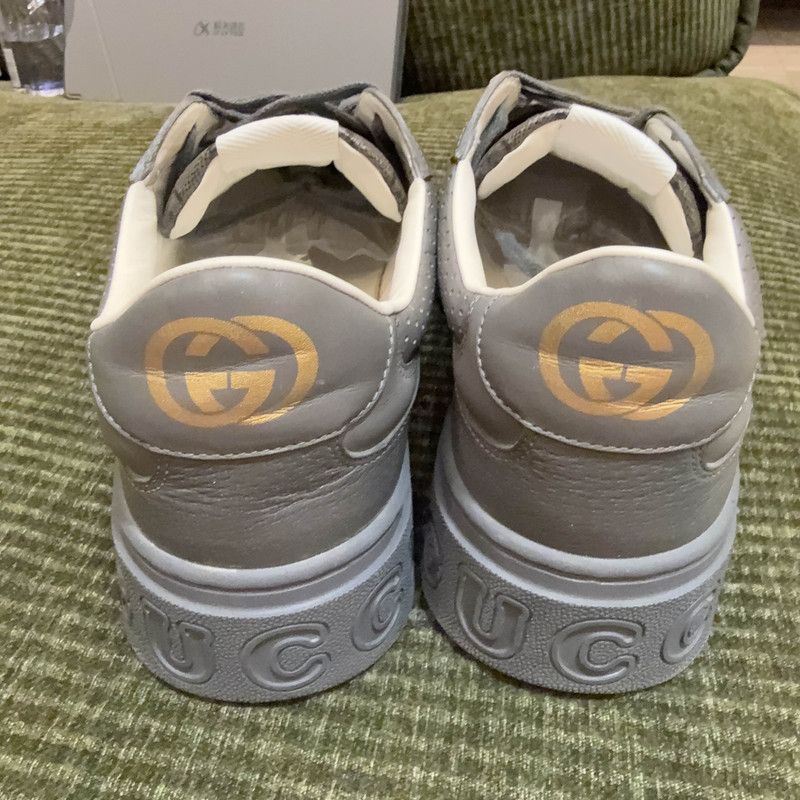 Gucci Gucci Gray Black Low-Top Fashion Sneakers for Men 0079 Size US 10.5 / EU 43-44 - 3 Thumbnail