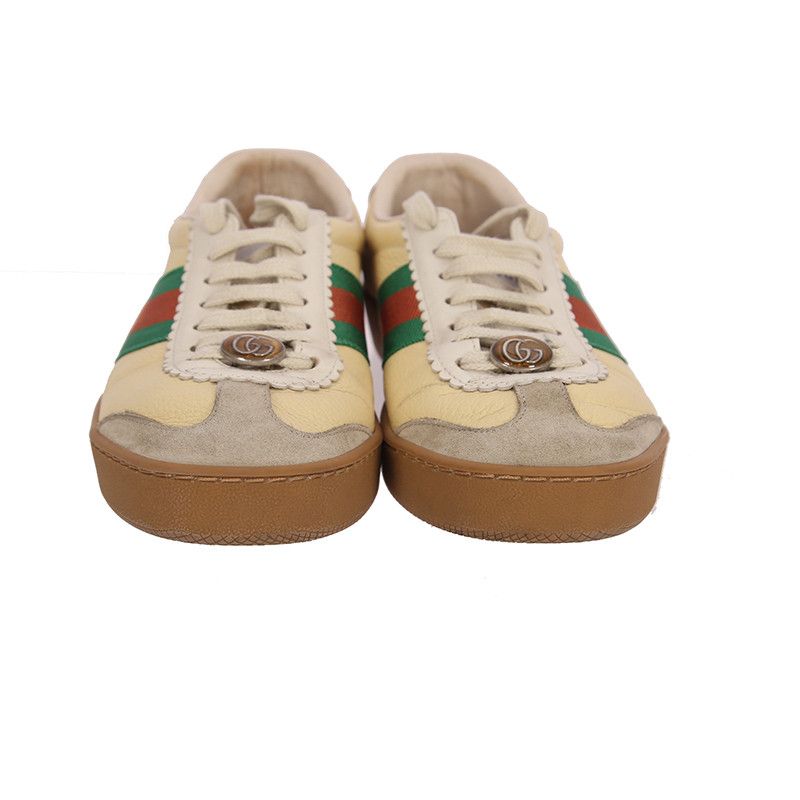 Gucci Gucci Leather and Suede Women's Sneakers 0079 Size US 5.5 / EU 38 - 2 Thumbnail