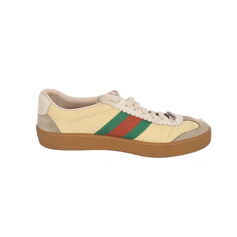 Gucci Gucci Leather and Suede Women's Sneakers 0079 Size US 5.5 / EU 38 - 5 Thumbnail