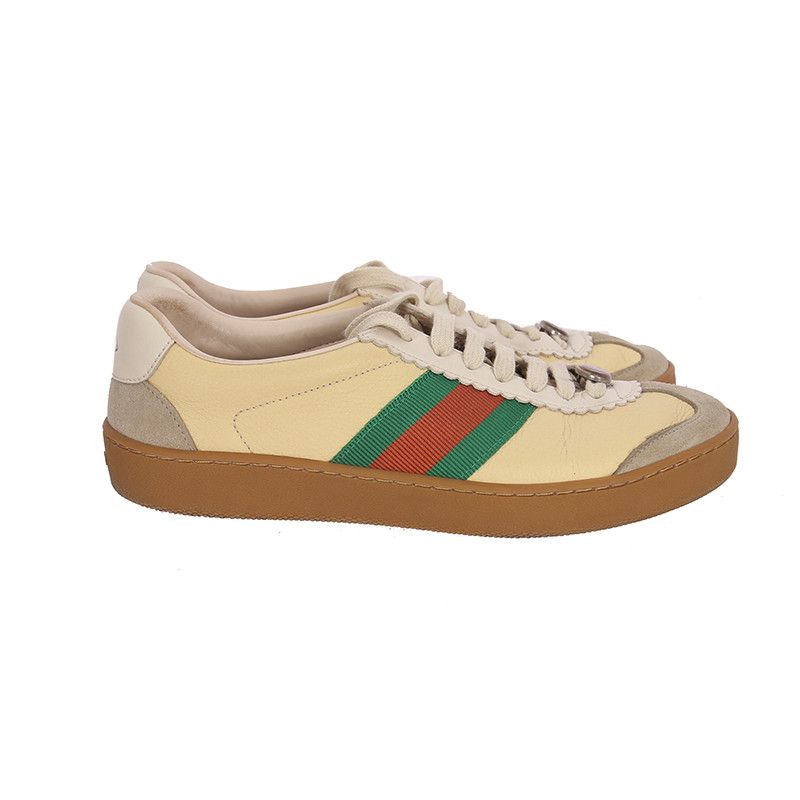 Gucci Gucci Leather and Suede Women's Sneakers 0079 Size US 5.5 / EU 38 - 3 Thumbnail