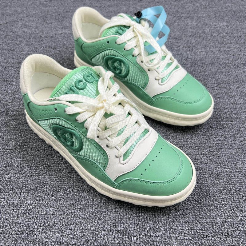 Gucci Gucci Low-Top Lace-Up Sneakers in Green 0079 Size US 5.5 / EU 38 - 6 Thumbnail