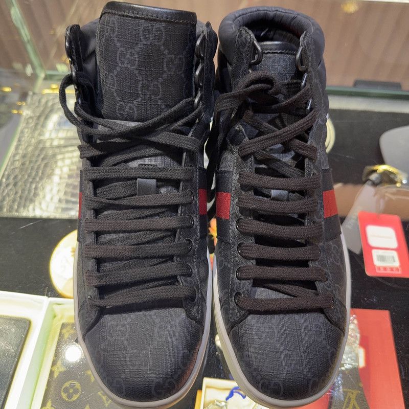 Gucci Gucci Ace High-Top Fashion Sneakers for Men 0079 Size US 8 / EU 41 - 2 Thumbnail