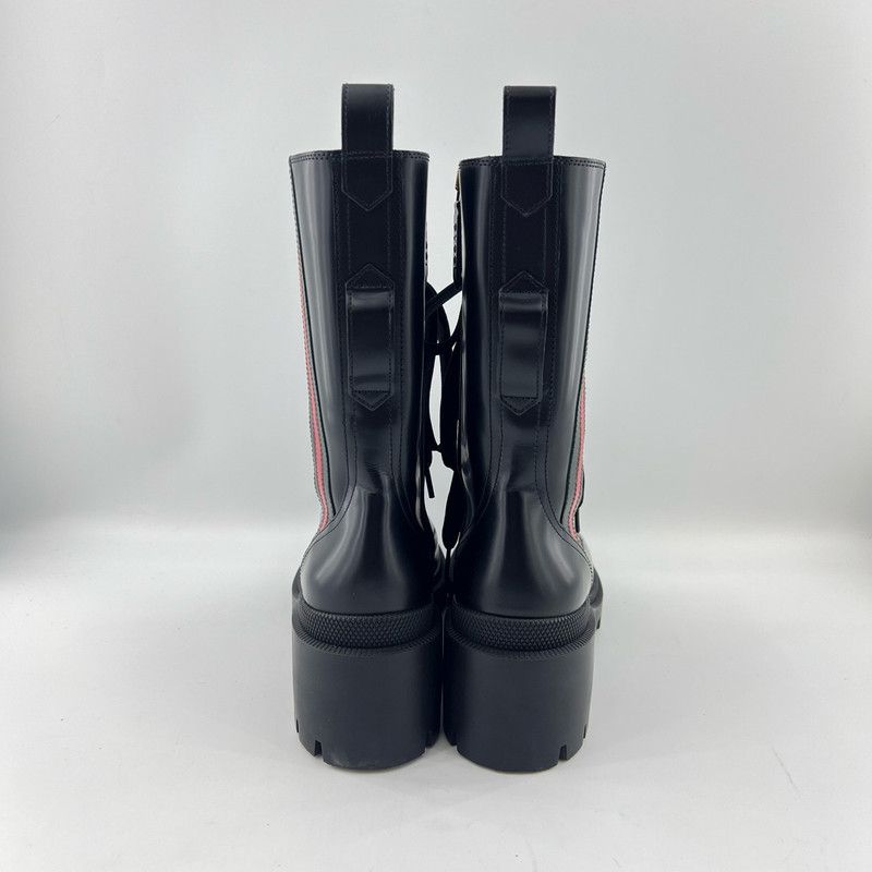 Gucci Gucci Women's Black Leather Ankle Boots 0079 Size US 7.5 / EU 40-41 - 3 Thumbnail