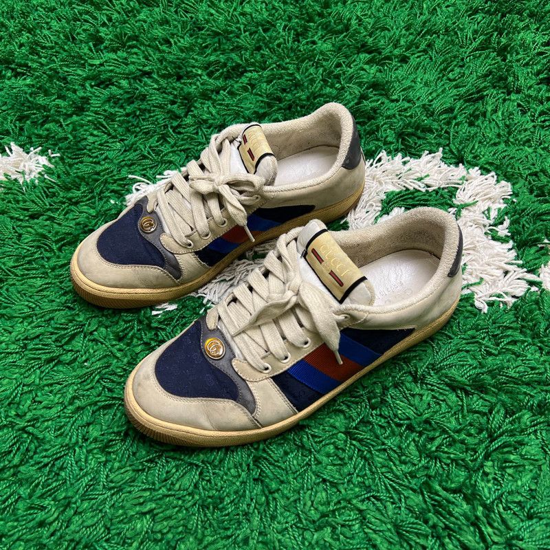 Gucci Gucci Screener Low-Top Sneakers in Gray and White 0079 Size US 9.5 / EU 42-43 - 10 Thumbnail