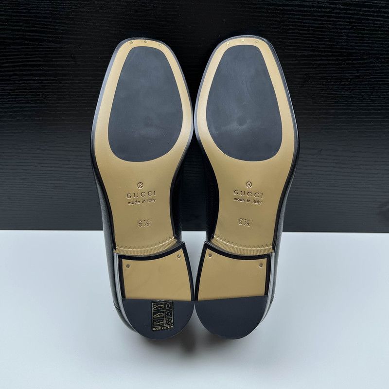 Gucci Gucci Jordaan Black Leather Slip-On Shoes 0079 Size US 7.5 / EU 40-41 - 4 Thumbnail