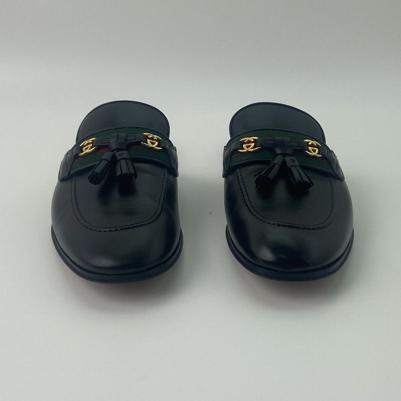 Gucci Gucci Black Interlocking Loafers with Tassels 0079 Size US 6.5 / EU 39-40 - 2 Thumbnail