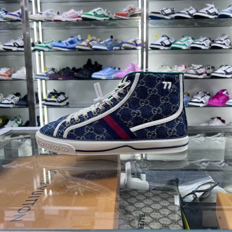 Gucci Gucci Tennis 1977 Denim High-Top Sneakers 0079 Size US 9 / EU 42 - 7 Thumbnail