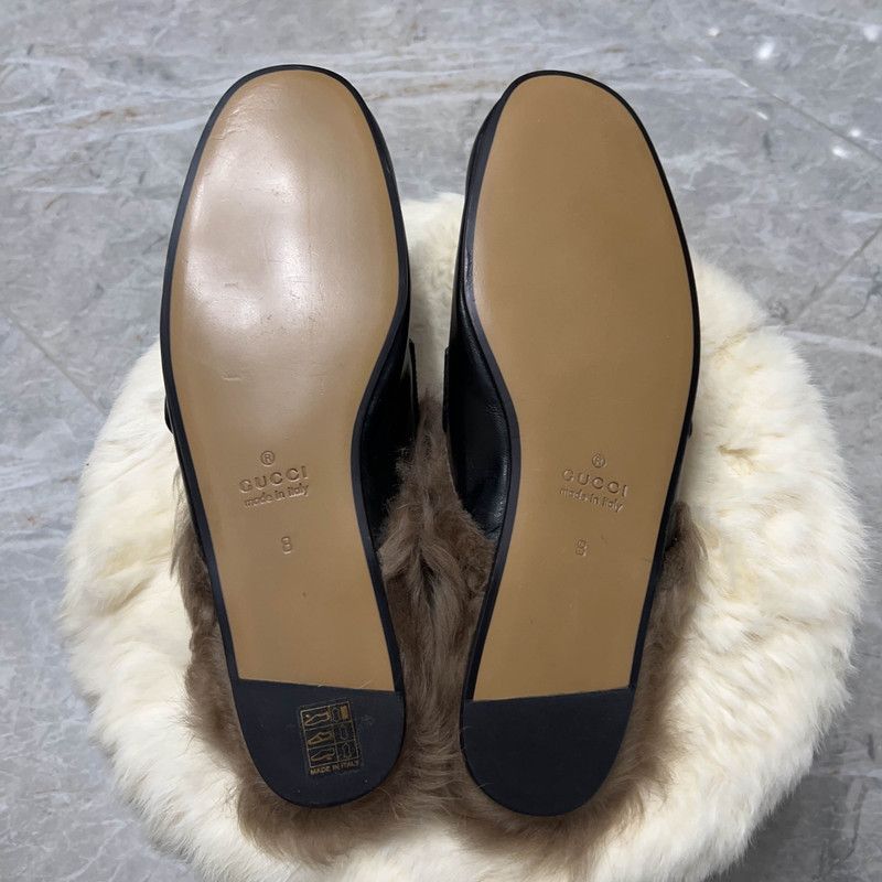 Gucci Gucci Princetown Black Fur Slide Slippers for Men 0079 Size US 8.5 / EU 41-42 - 4 Thumbnail