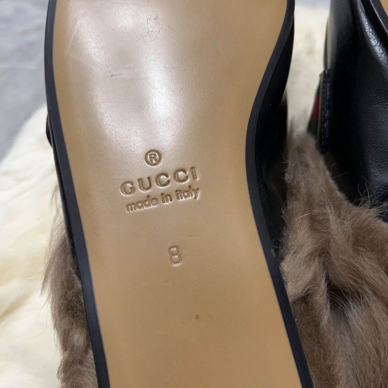 Gucci Gucci Princetown Black Fur Slide Slippers for Men 0079 Size US 8.5 / EU 41-42 - 5 Thumbnail