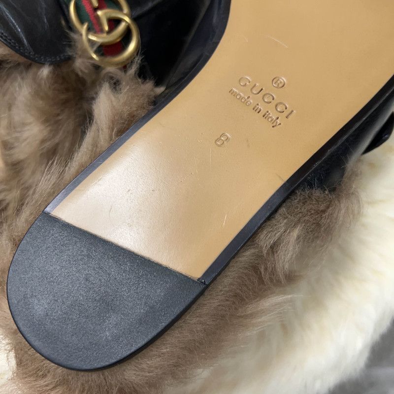 Gucci Gucci Princetown Black Fur Slide Slippers for Men 0079 Size US 8.5 / EU 41-42 - 6 Thumbnail