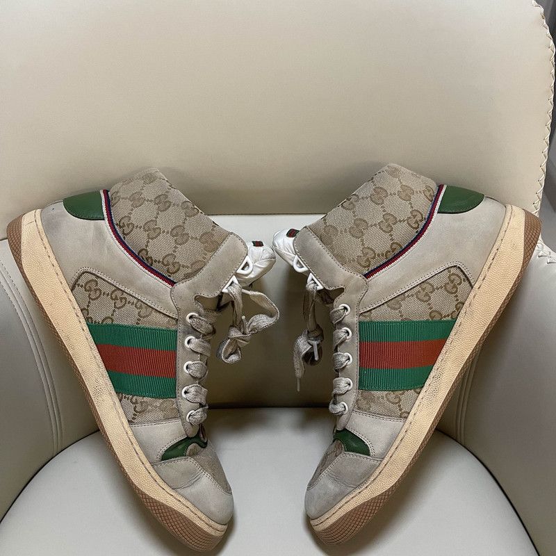 Gucci Gucci Screener Vintage Sneakers in Brown Leather 0079 Size US 10.5 / EU 43-44 - 10 Thumbnail