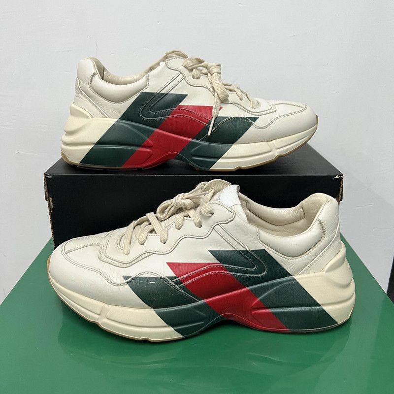 Gucci Gucci Rhyton Leather Low-Top Dad Sneakers 0079 Size US 9.5 / EU 42-43 - 7 Thumbnail