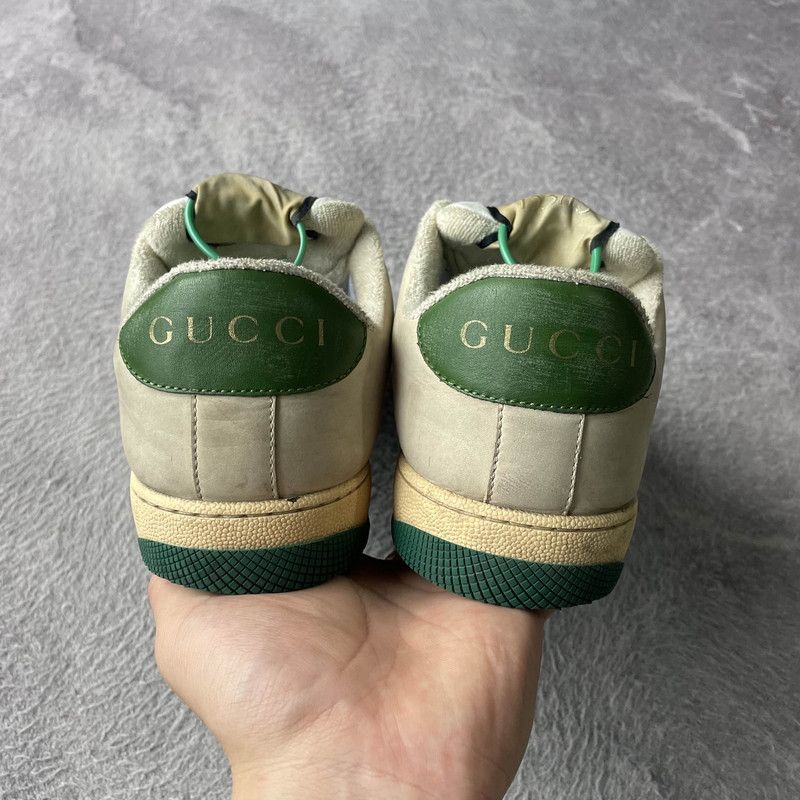 Gucci Gucci Screener Leather Sneakers in Green 0079 Size US 8 / EU 41 - 3 Thumbnail