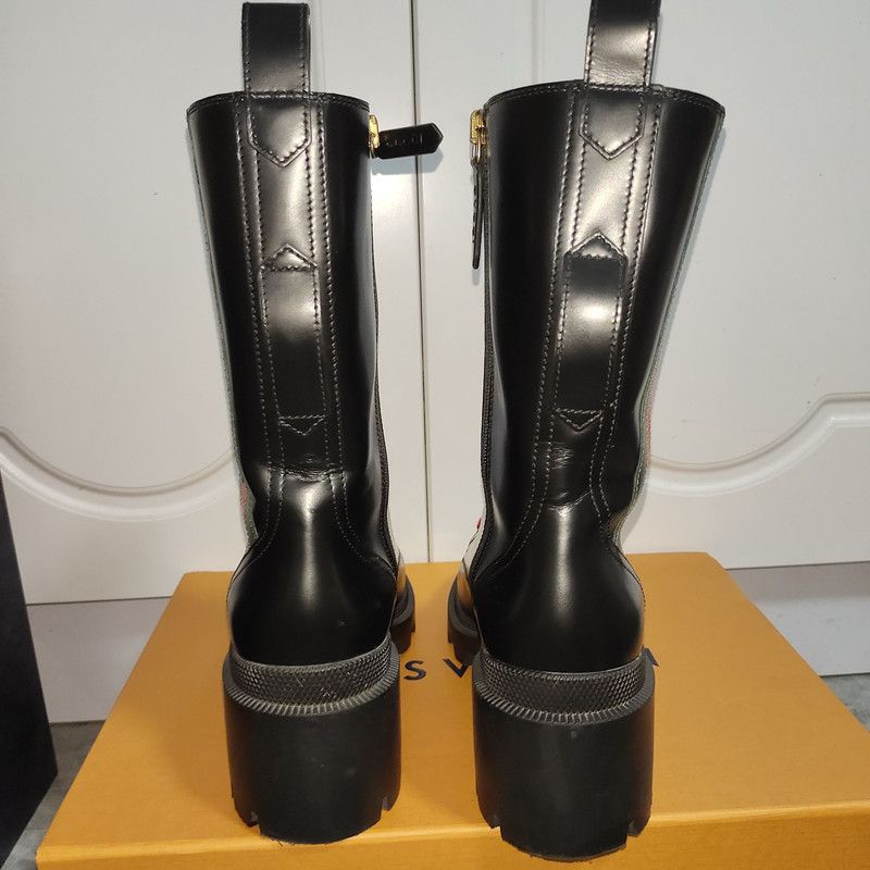 Gucci Gucci Women's Leather Web Ankle Boots in Black 0079 Size US 6.5 / EU 39-40 - 3 Thumbnail