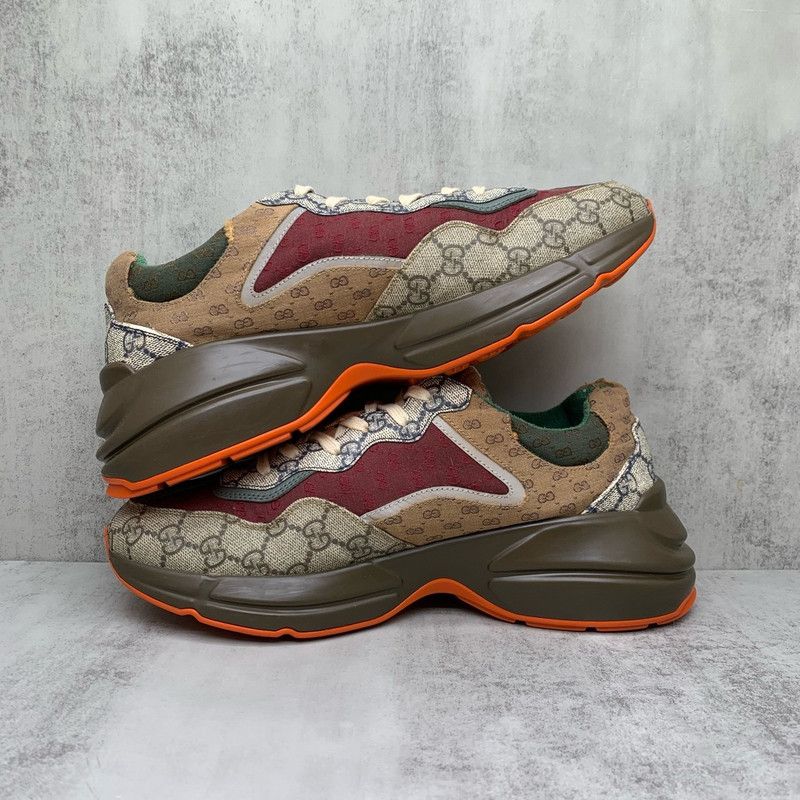 Gucci Gucci Rhyton Low Top Dad Sneakers in Red Brown 0079 Size US 10.5 / EU 43-44 - 3 Thumbnail