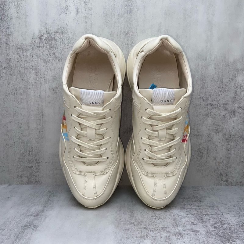 Gucci Gucci Rhyton Leather Low-Top Sneakers for Men 0079 Size US 9 / EU 42 - 6 Thumbnail