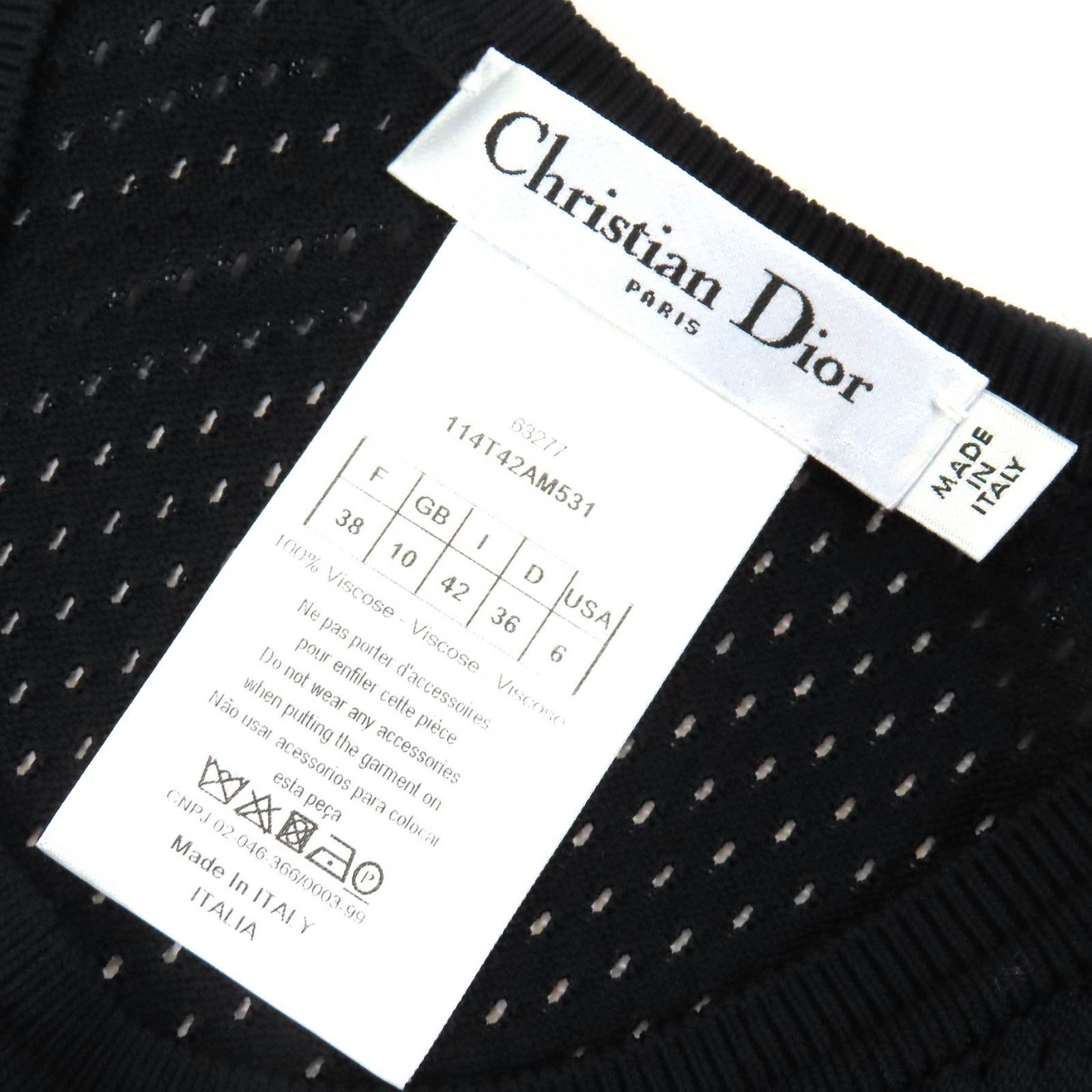 Dior Dior Christian Dior Back logo mesh Tank Top Others Tops 114T42AM531 DUTY FREE for USA Size ONE SIZE - 6 Thumbnail