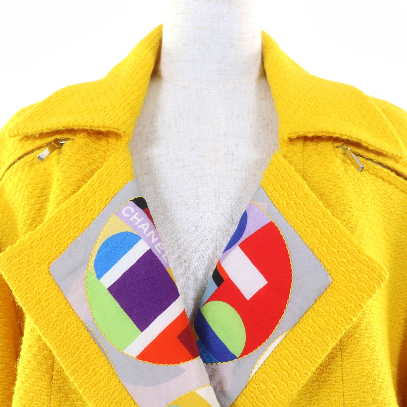 Chanel Chanel Chanel Tweed Wool Coat Leather Outerwear P50353W05578 Size ONE SIZE - 4 Thumbnail