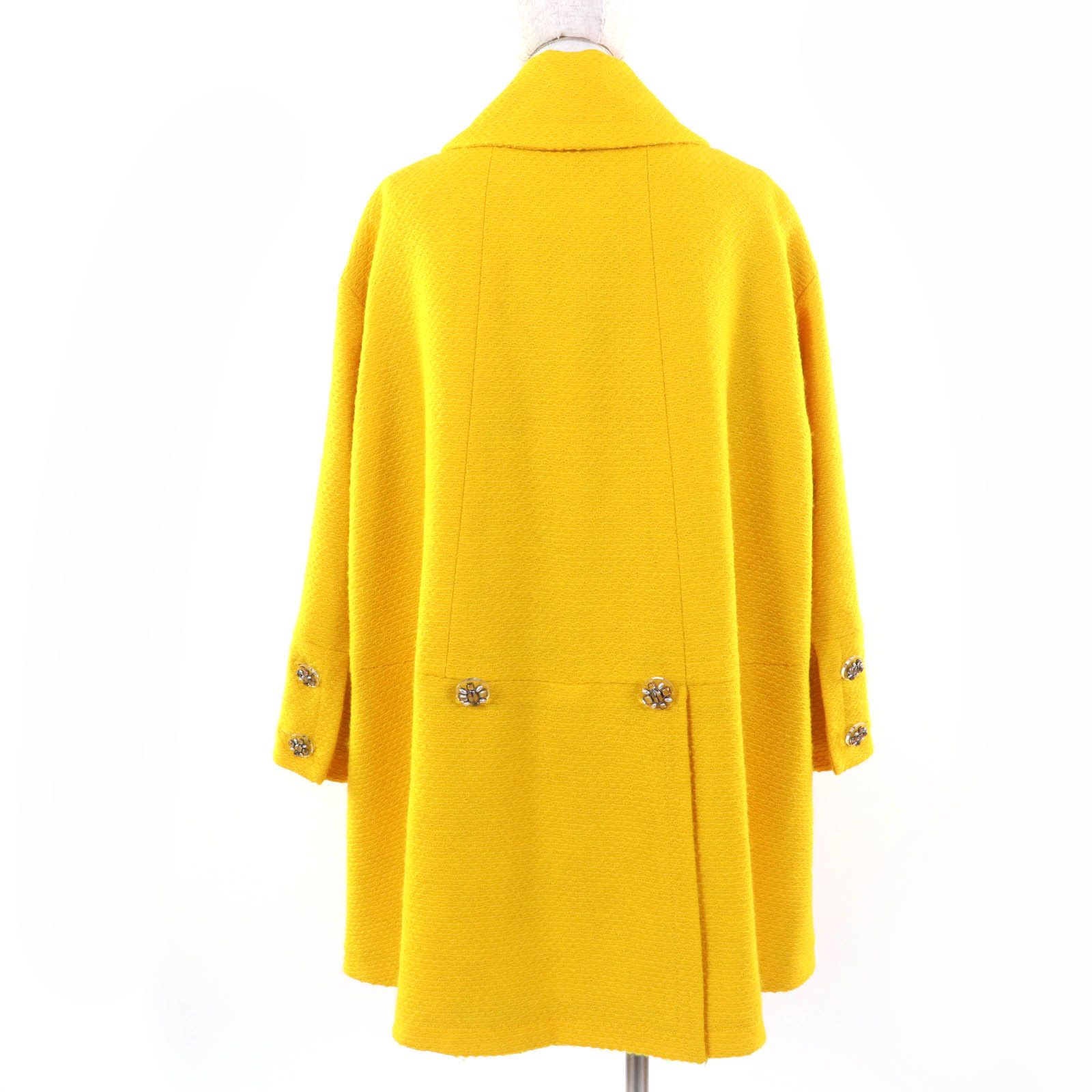 Chanel Chanel Chanel Tweed Wool Coat Leather Outerwear P50353W05578 Size ONE SIZE - 3 Thumbnail