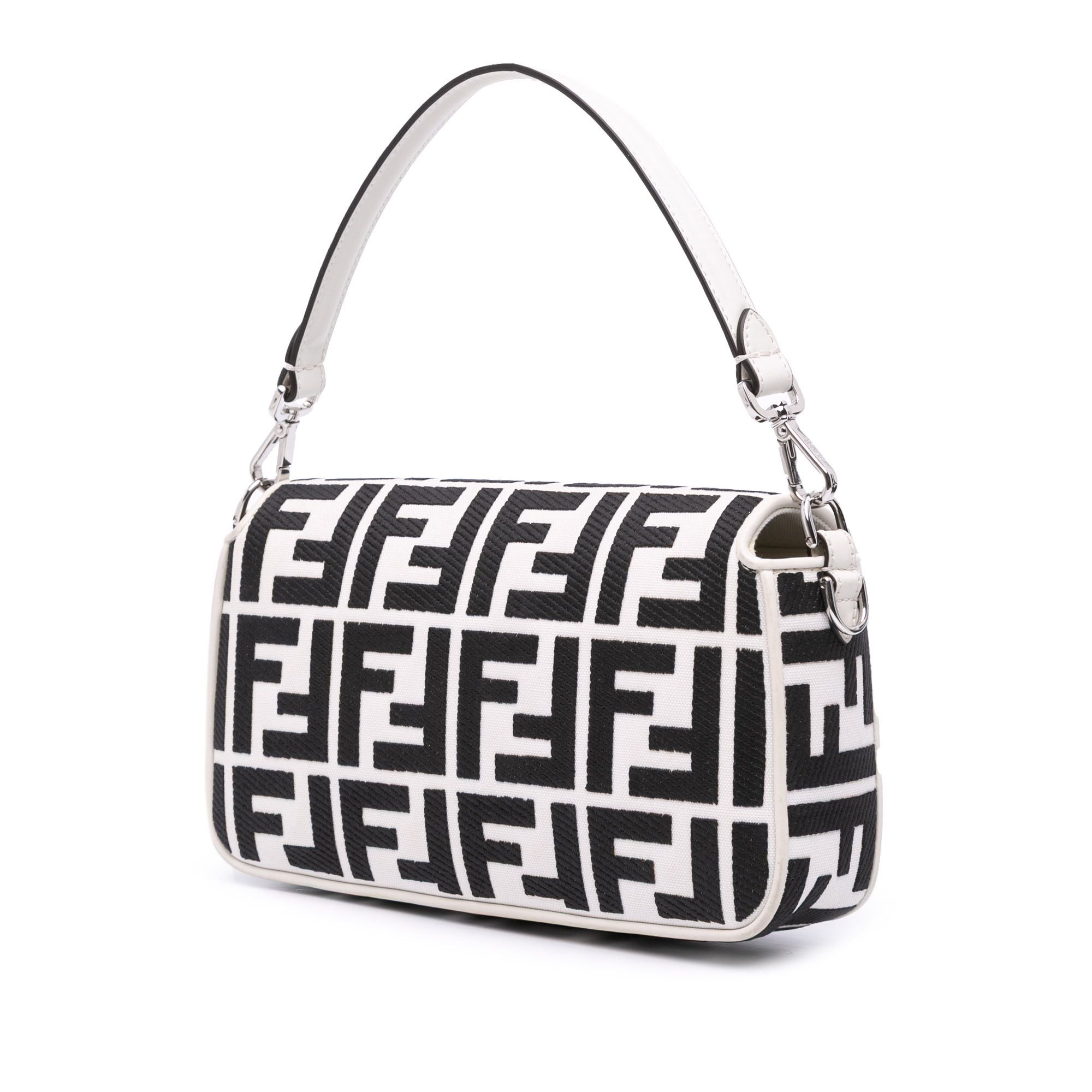 Fendi Fendi Zucca Embroidered Canvas Baguette Satchel Size ONE SIZE - 2 Thumbnail