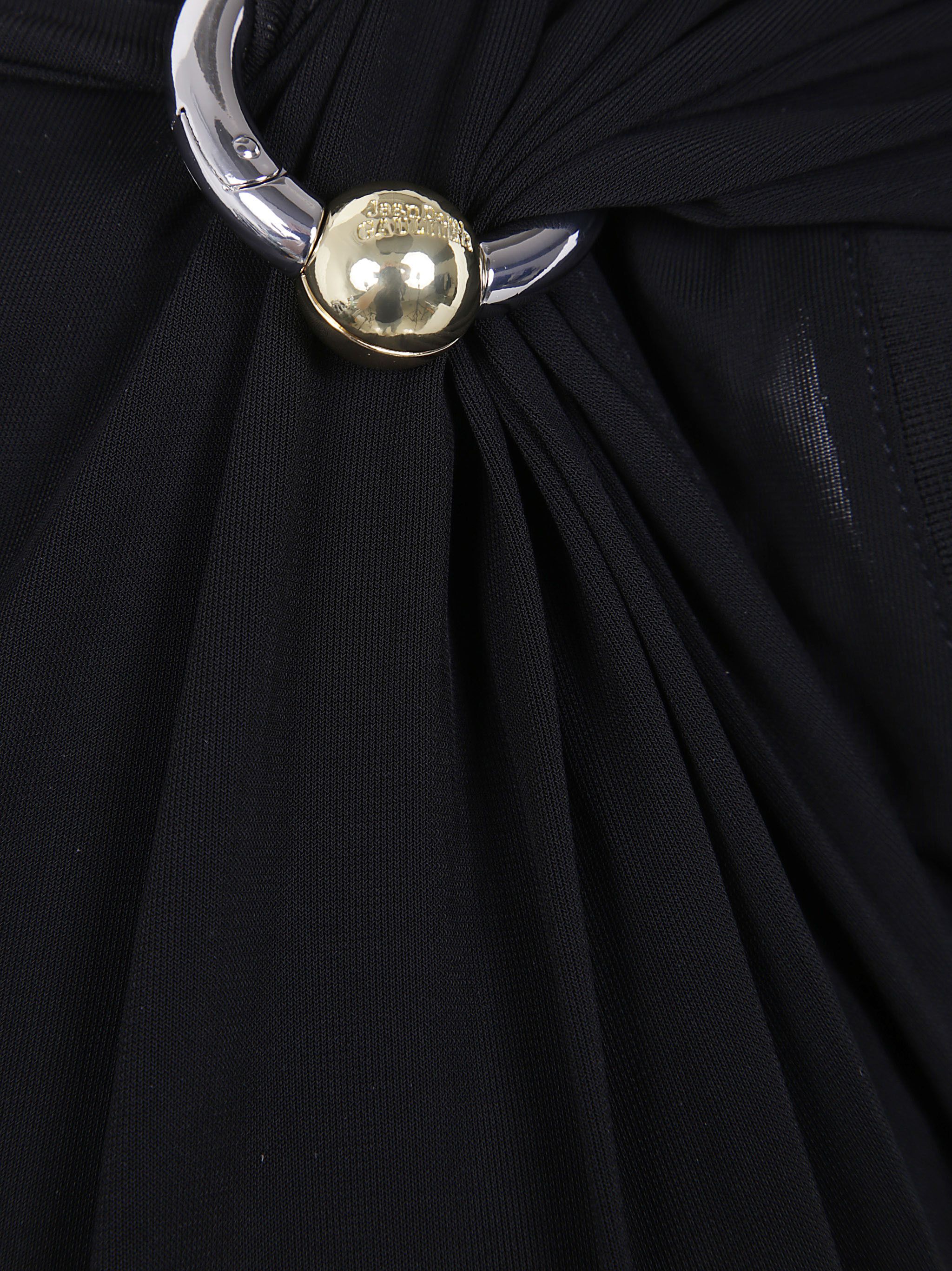 Jean Paul Gaultier STRETCH VISCOSE DOUBLE LAYER LONG DRESS WITH "GAULTIER" PIERCING Size S / US 4 / IT 40 - 3 Thumbnail
