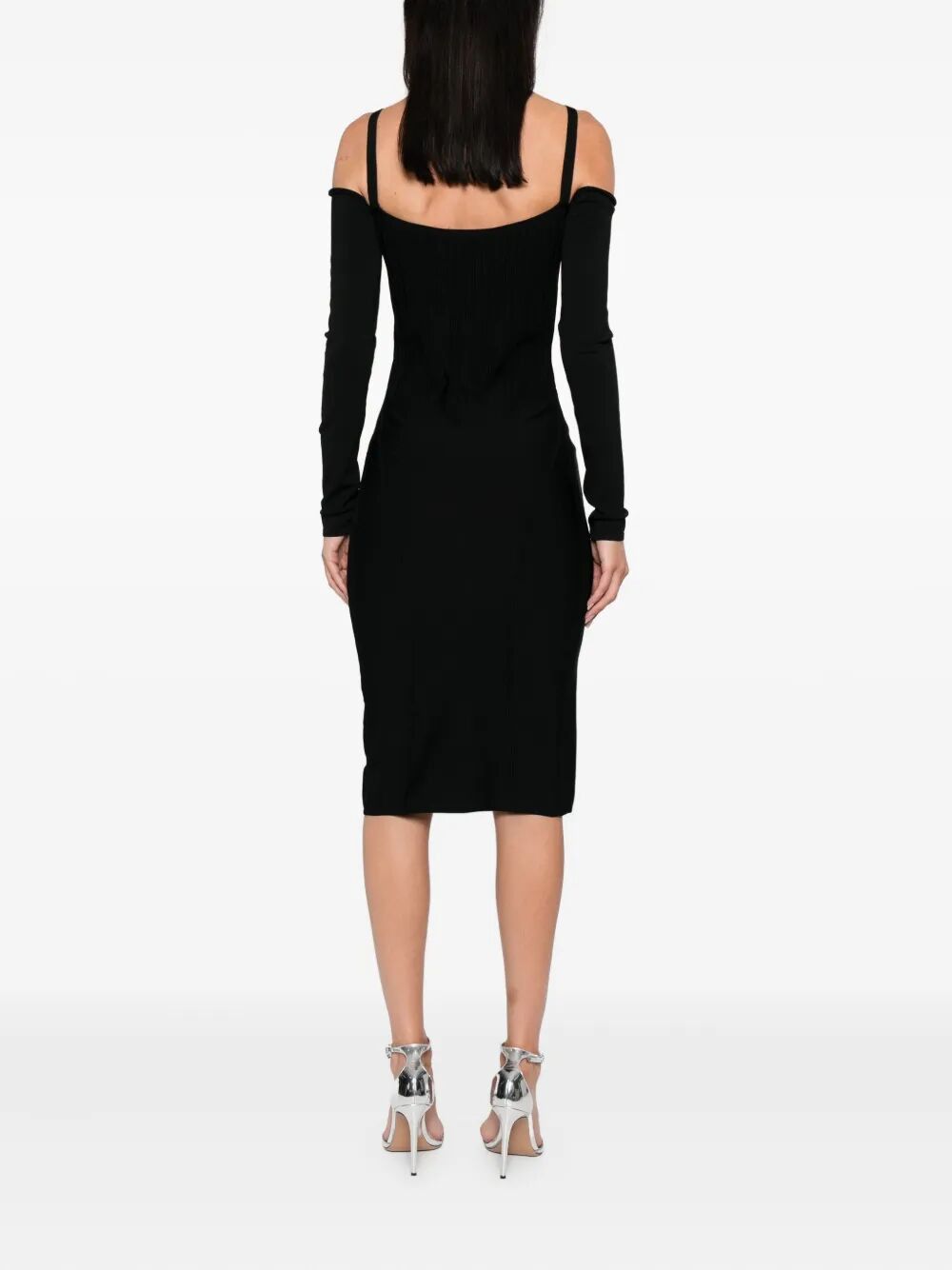 Mugler OFF SHOULDER LONG SLEEVE MIDI DRESS Size M / US 6-8 / IT 42-44 - 4 Thumbnail