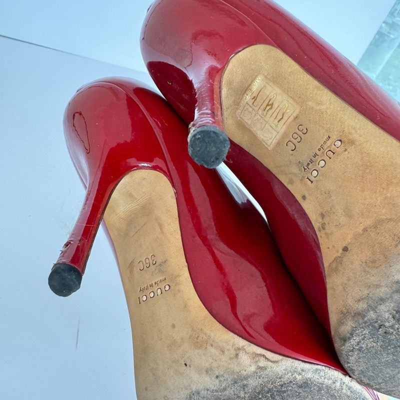 Gucci Gucci Red Patent Leather High Heels 0079 Size US 8 / IT 38 - 5 Thumbnail