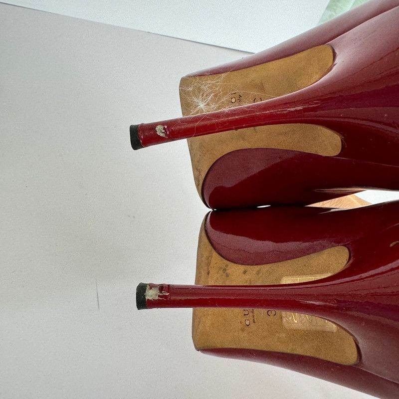 Gucci Gucci Red Patent Leather High Heels 0079 Size US 8 / IT 38 - 9 Thumbnail