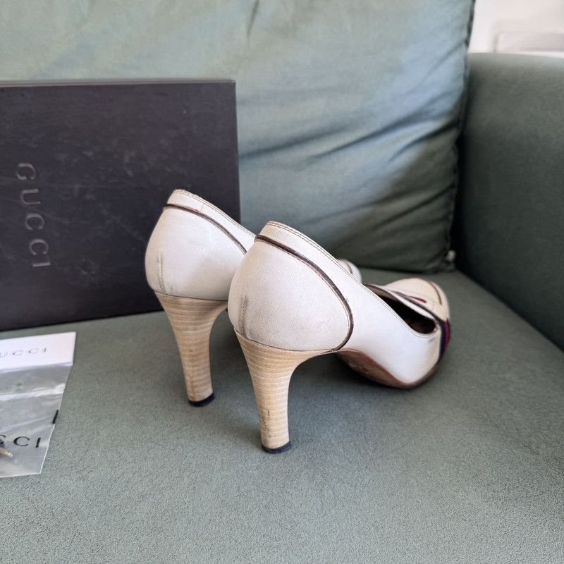 Gucci Gucci White High Heels with Signature Details 0079 Size US 8 / IT 38 - 3 Thumbnail