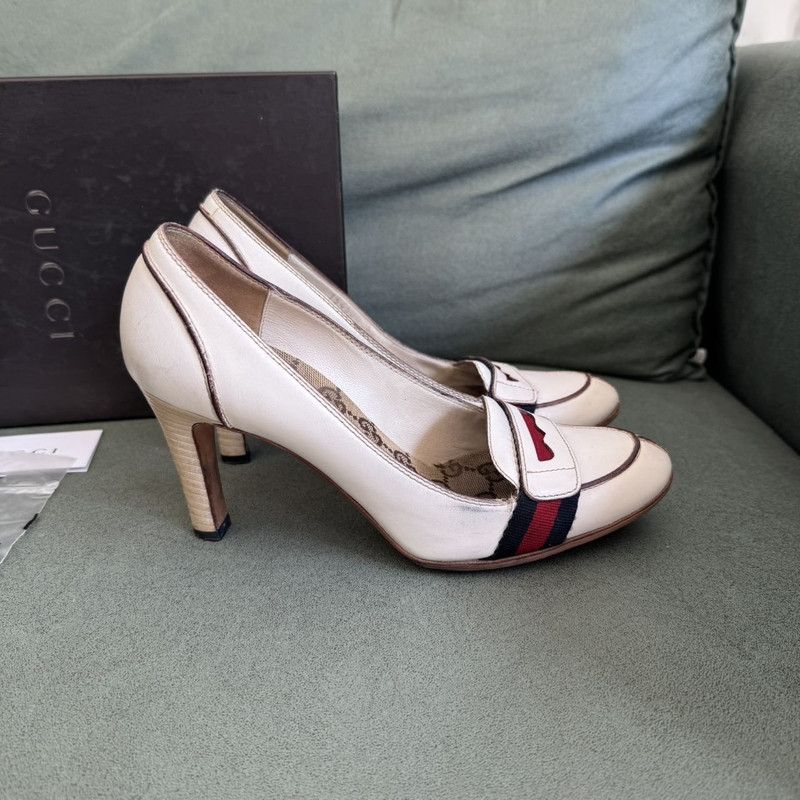 Gucci Gucci White High Heels with Signature Details 0079 Size US 8 / IT 38 - 2 Thumbnail