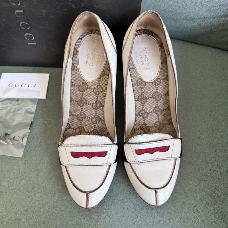 Gucci Gucci White High Heels with Signature Details 0079 Size US 8 / IT 38 - 4 Thumbnail