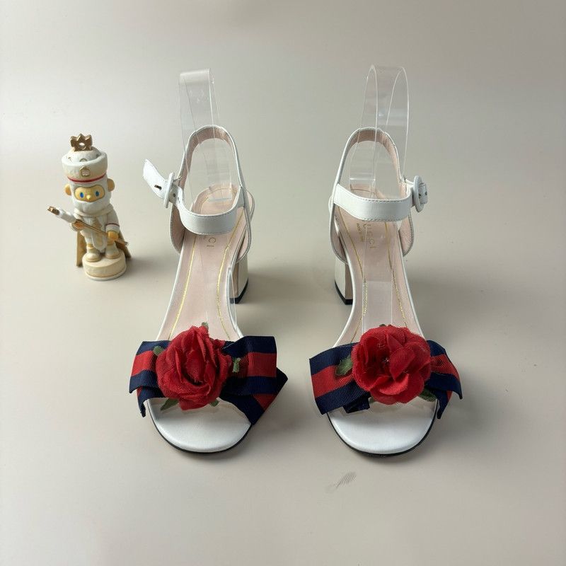 Gucci Gucci Beige High Heel Sandals with Floral Detail 0079 Size US 8 / IT 38 - 2 Thumbnail