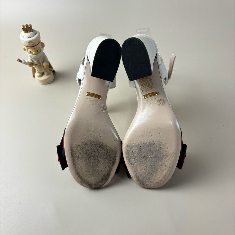 Gucci Gucci Beige High Heel Sandals with Floral Detail 0079 Size US 8 / IT 38 - 7 Thumbnail