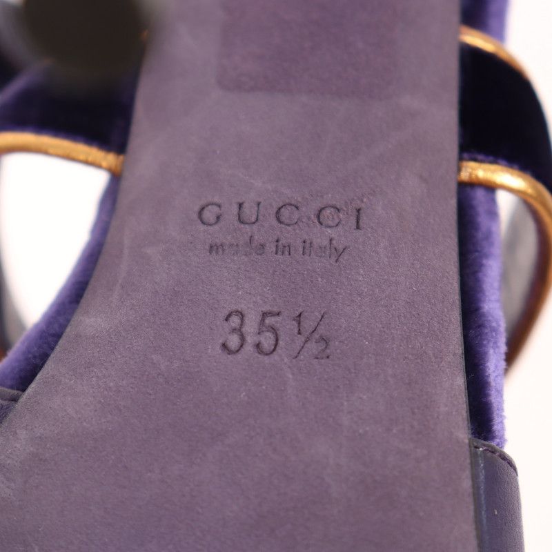 Gucci Gucci Malika Velvet Gladiator Heels in Purple 0079 Size US 8 / IT 38 - 8 Thumbnail