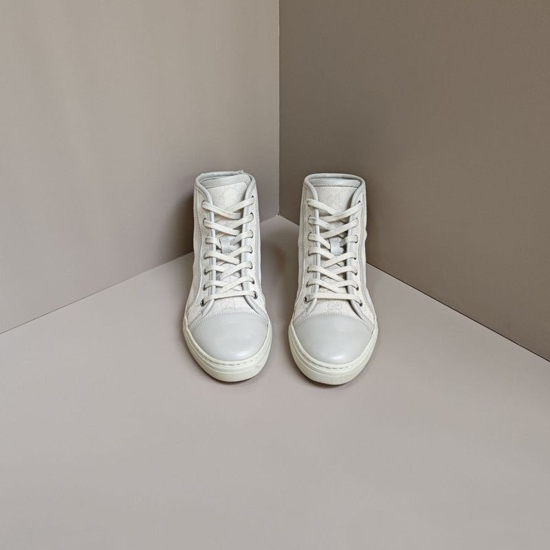 Gucci Gucci White Monogram Canvas High-Top Sneakers 0079 Size US 5 / IT 35 - 2 Thumbnail