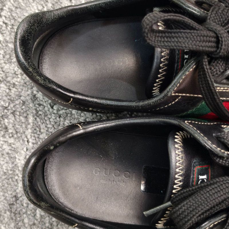 Gucci Gucci Black Leather Casual Sneakers for Women 0079 Size US 6.5 / IT 36.5 - 7 Thumbnail