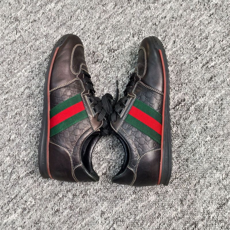 Gucci Gucci Black Leather Casual Sneakers for Women 0079 Size US 6.5 / IT 36.5 - 9 Thumbnail