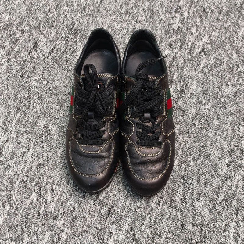 Gucci Gucci Black Leather Casual Sneakers for Women 0079 Size US 6.5 / IT 36.5 - 2 Thumbnail