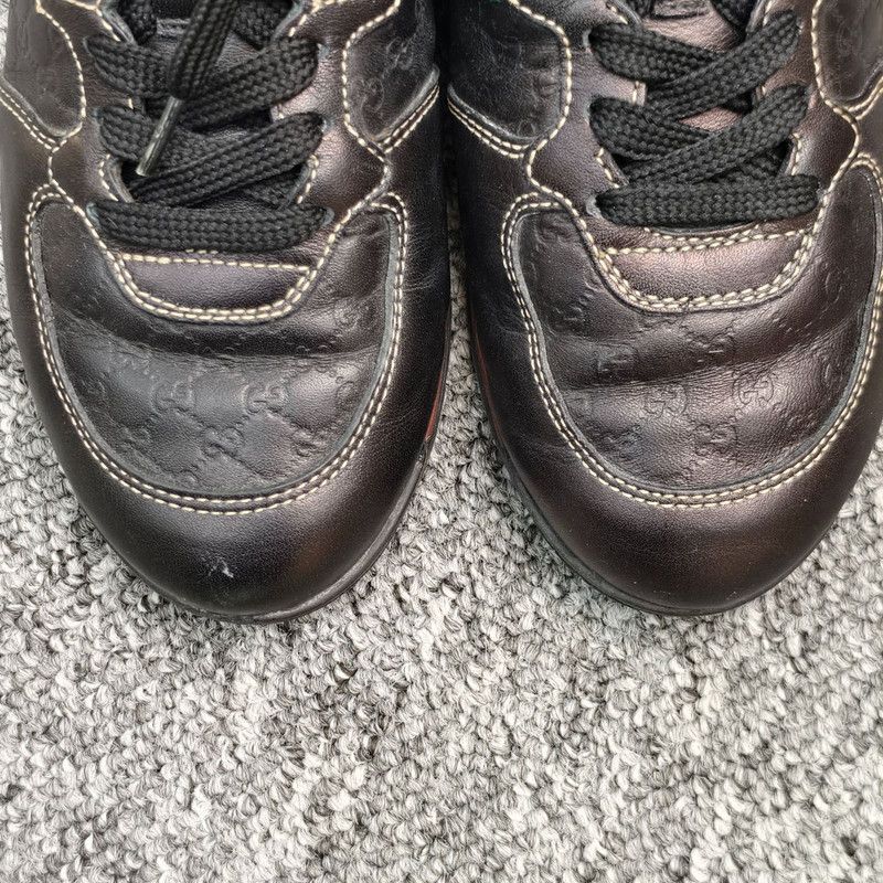 Gucci Gucci Black Leather Casual Sneakers for Women 0079 Size US 6.5 / IT 36.5 - 8 Thumbnail