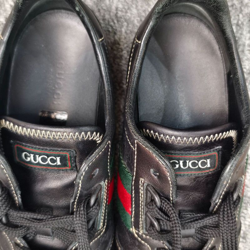 Gucci Gucci Black Leather Casual Sneakers for Women 0079 Size US 6.5 / IT 36.5 - 6 Thumbnail