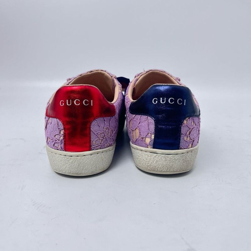 Gucci Gucci Ace Lace Sneakers with Rhinestone Buckle 0079 Size US 6.5 / IT 36.5 - 2 Thumbnail