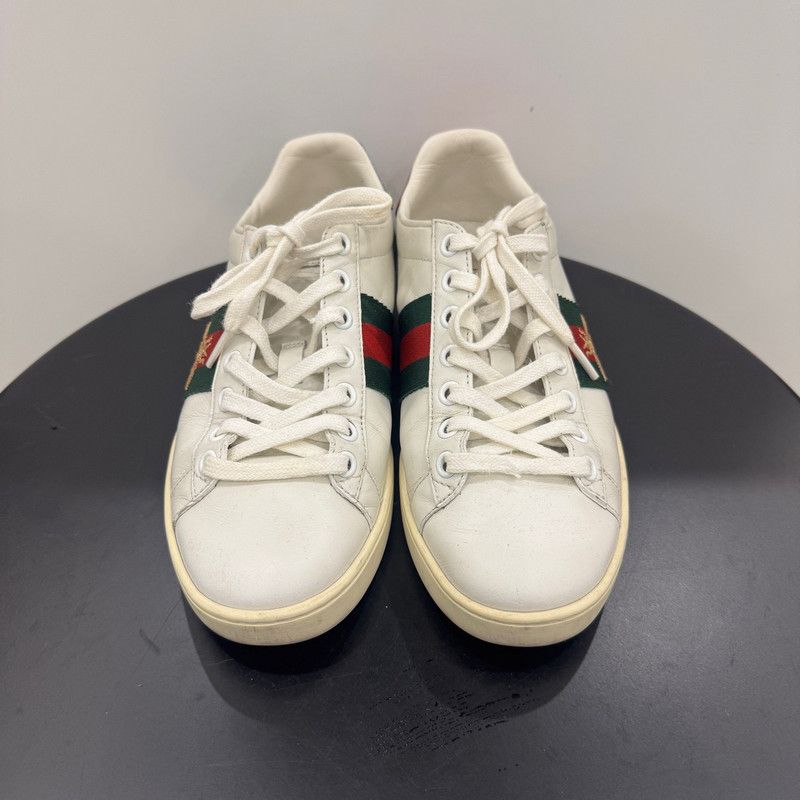 Gucci Gucci White Ace Leather Sneakers with Bee 0079 Size US 4.5 / IT 34.5 - 2 Thumbnail