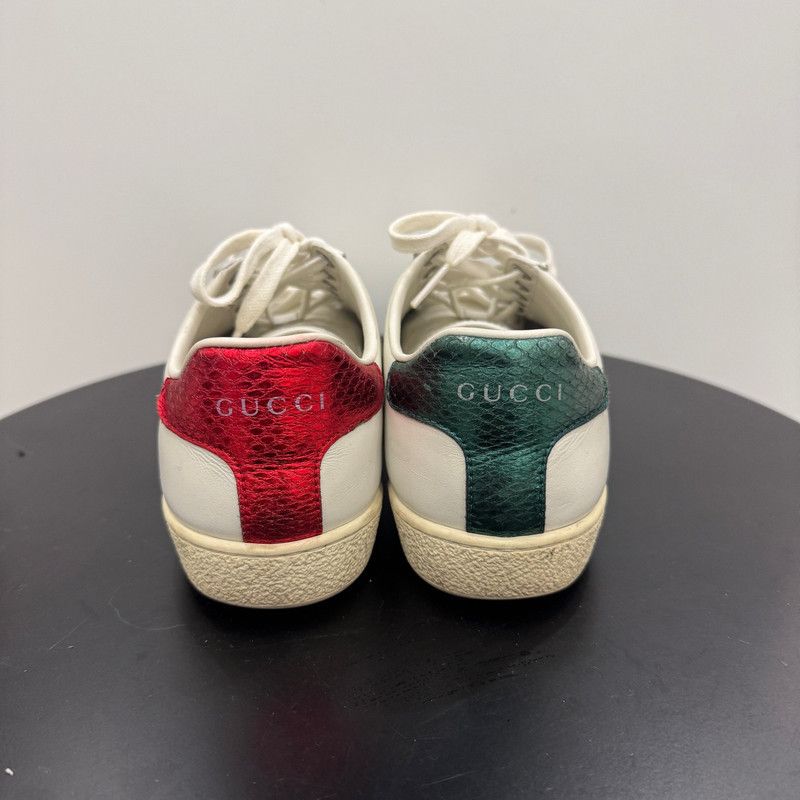 Gucci Gucci White Ace Leather Sneakers with Bee 0079 Size US 4.5 / IT 34.5 - 3 Thumbnail