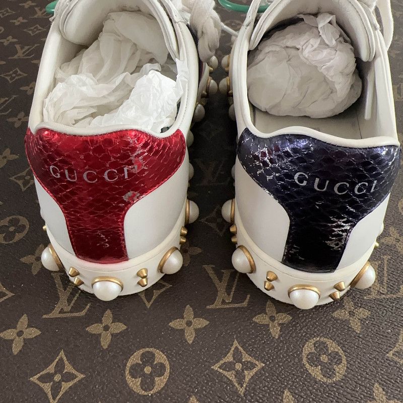 Gucci Gucci Ace Pearl Low-Top Sneakers for Women 0079 Size US 8 / IT 38 - 3 Thumbnail
