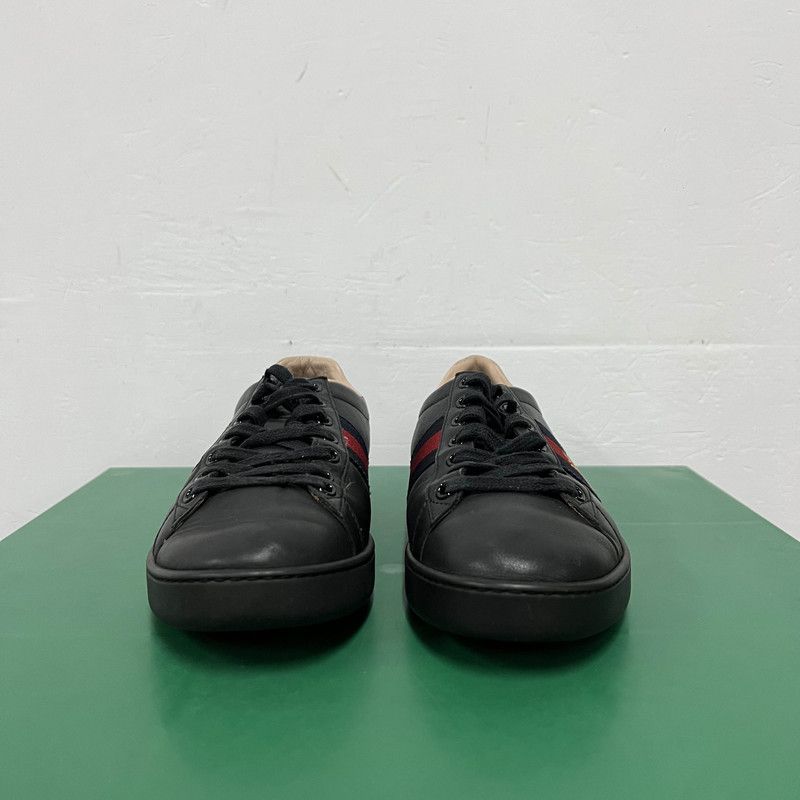 Gucci Gucci ACE Leather Bee Embroidered Sneakers 0079 Size US 7.5 / IT 37.5 - 2 Thumbnail