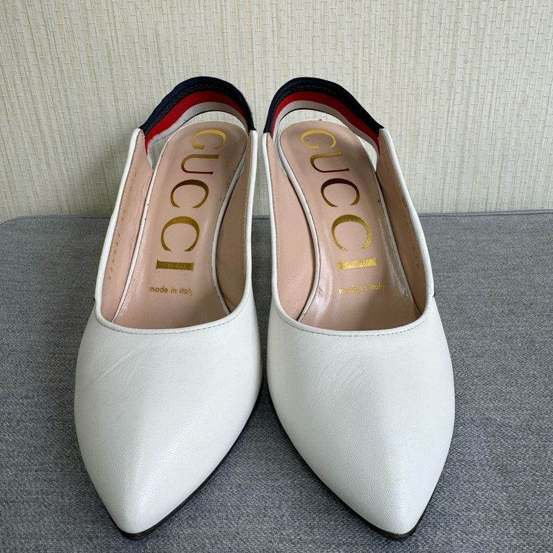 Gucci Gucci White Leather High Heel Shoes Size US 8 / IT 38 - 2 Thumbnail
