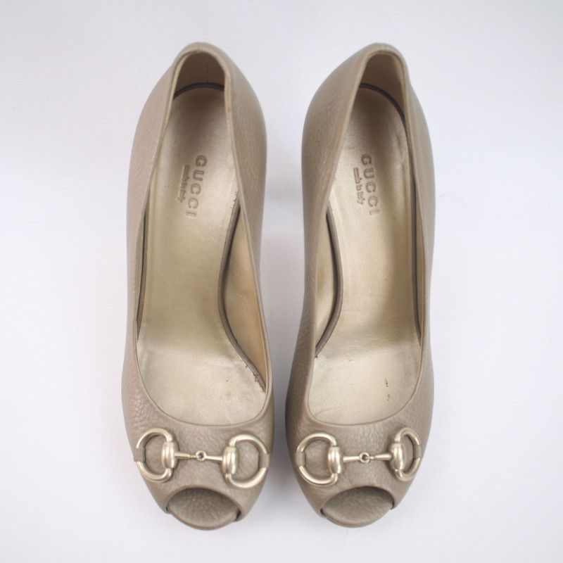 Gucci Gucci Champagne Peep-Toe High Heels Size US 8 / IT 38 - 2 Thumbnail