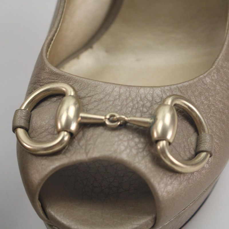 Gucci Gucci Champagne Peep-Toe High Heels Size US 8 / IT 38 - 16 Thumbnail
