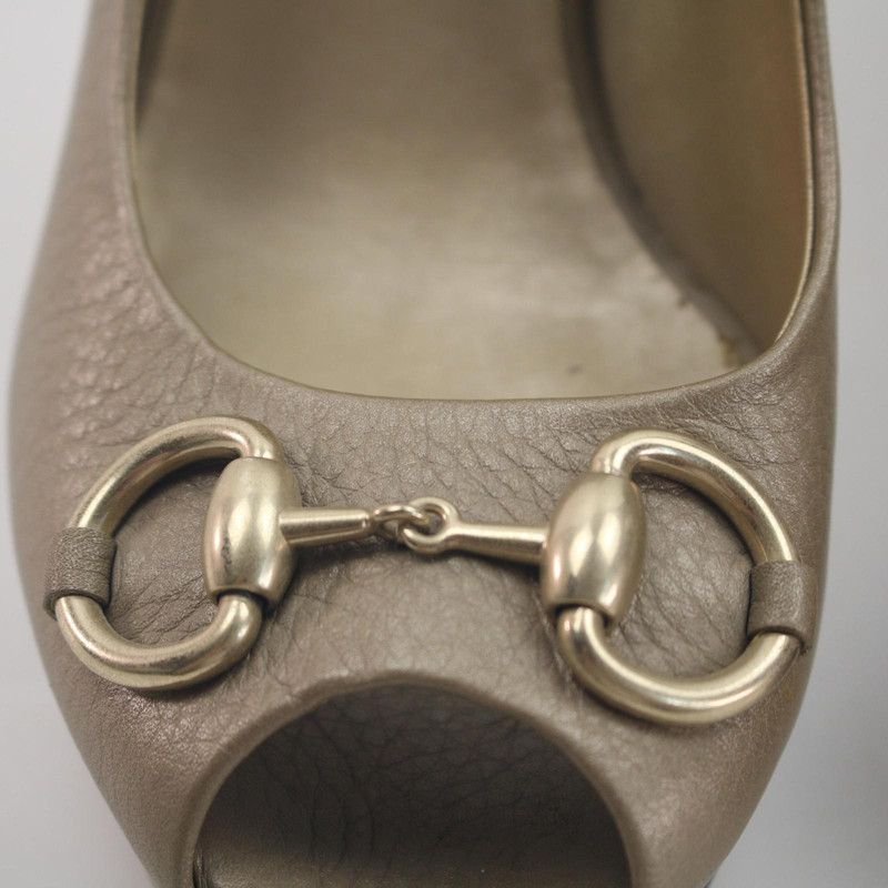 Gucci Gucci Champagne Peep-Toe High Heels Size US 8 / IT 38 - 17 Thumbnail