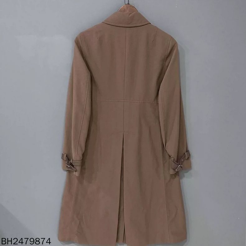 Celine Caramel Leather Panel Long Trench Coat Size XL / US 12-14 / IT 48-50 - 3 Thumbnail